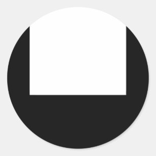 Adesivo Vinheta redonda de Design branco mínimo preto