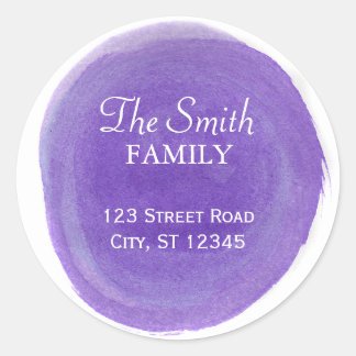 Adesivo Vinheta redonda de endereço de devolução de cor d'