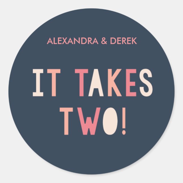 Adesivo Vinheta redonda de esforço conjunto // Marinho (Frente)