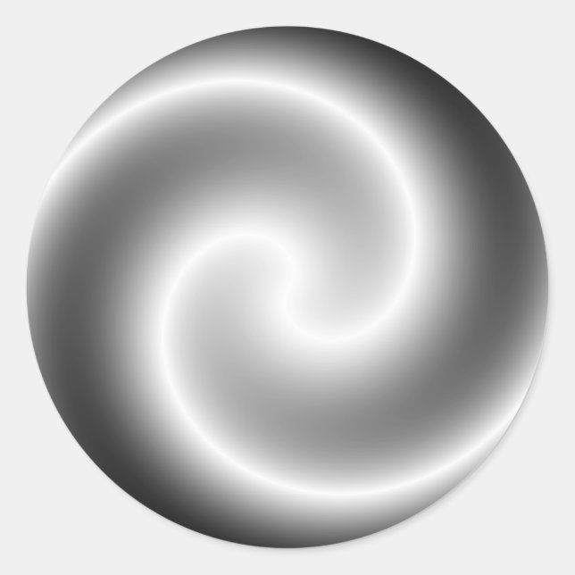 Adesivo Vinheta redonda de espiral metálica prateada (Frente)