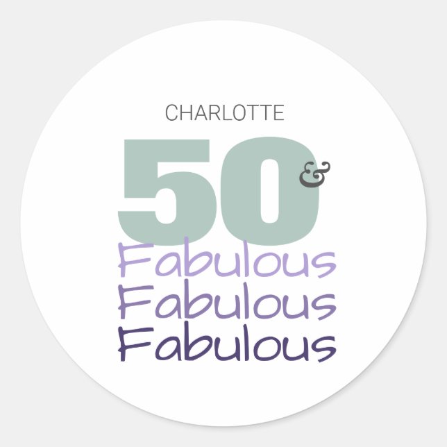 Adesivo Vinheta redonda de Festa de aniversário cinquenta  (Frente)