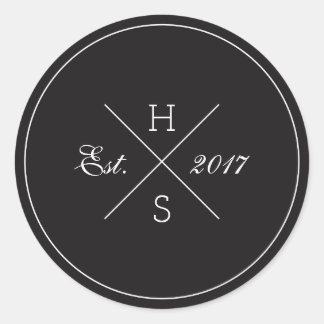 Adesivo Vinheta redonda de monograma