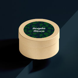 Adesivo Vinheta redonda de nome verde e azul-escuro dos ci