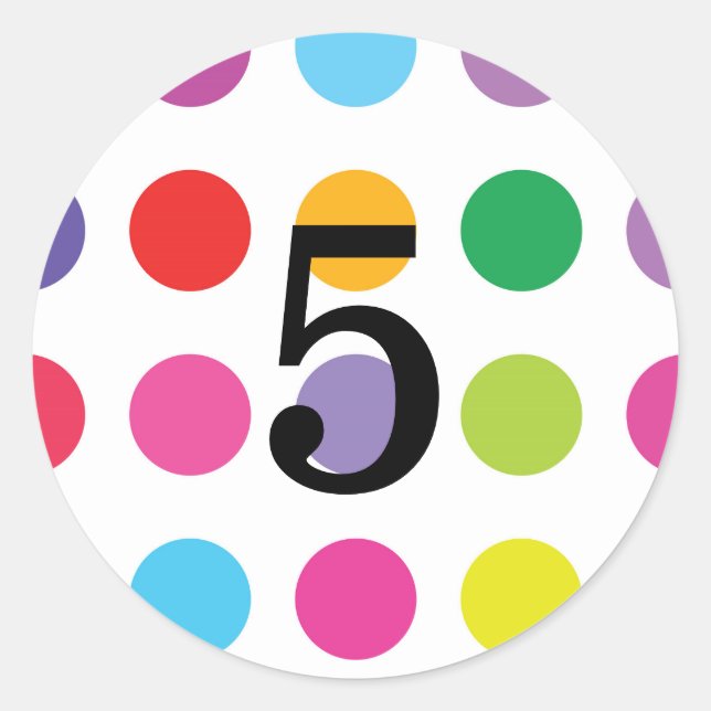 Adesivo Vinheta redonda de números (Frente)