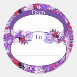 Adesivo Vinheta redonda de pelagem de sol roxo