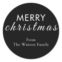 Vinheta Redonda de Script Moderno Feliz Natal