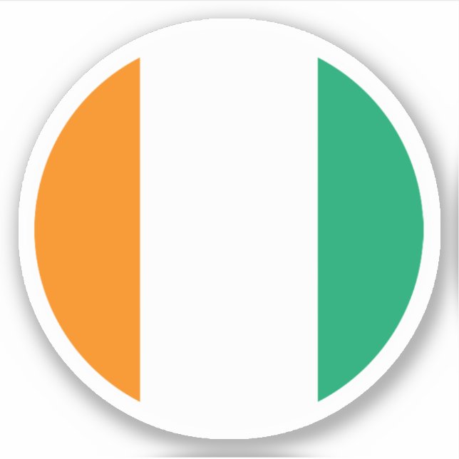 Adesivo Vinheta redonda de sinalizador da Costa do Marfim (Frente)