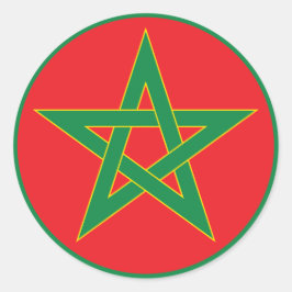 Adesivo Vinheta redonda de sinalizador marroquino.