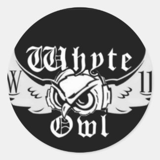 Adesivo Vinheta redonda do logotipo Whyte Owl