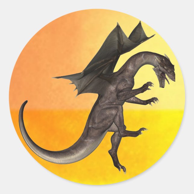 Adesivo Vinheta-redonda Dragão (Frente)