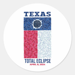 Adesivo Vinheta redonda Eclipse Total do Texas