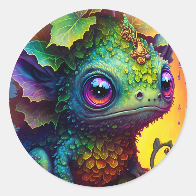 Adesivo Vinheta redonda elegante de monstro de Sapo fantás (Frente)