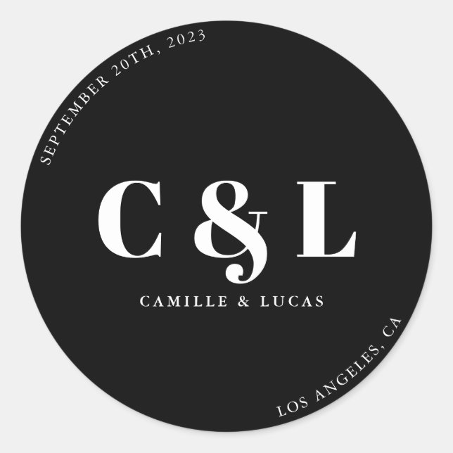 Adesivo Vinheta redonda elegante e tradicional (Frente)