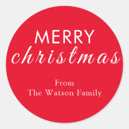 Adesivo Vinheta redonda Elegante Feliz Natal