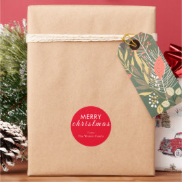 Adesivo Vinheta redonda Elegante Feliz Natal