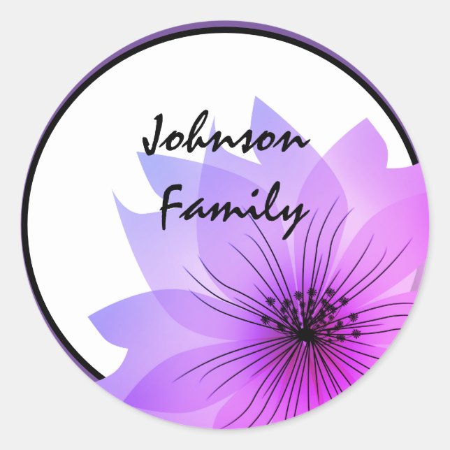 Adesivo Vinheta redonda elegante rosa, cor-de-rosa, clássi (Frente)