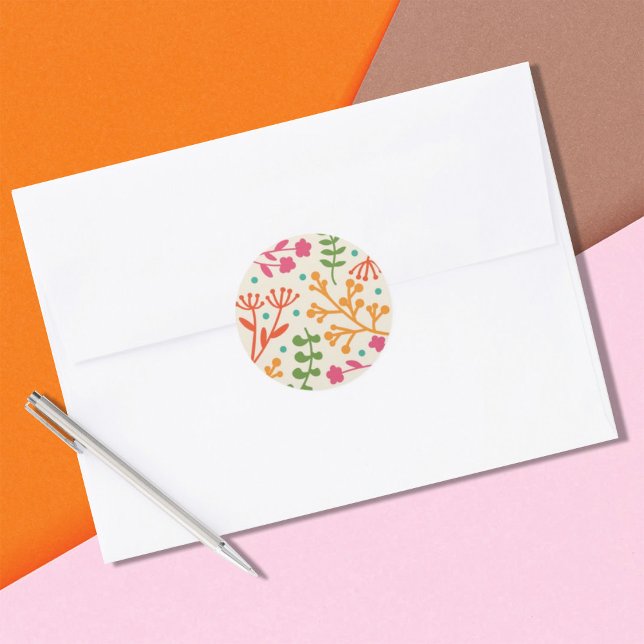 Adesivo Vinheta redonda Floral Clássica (Criador carregado)