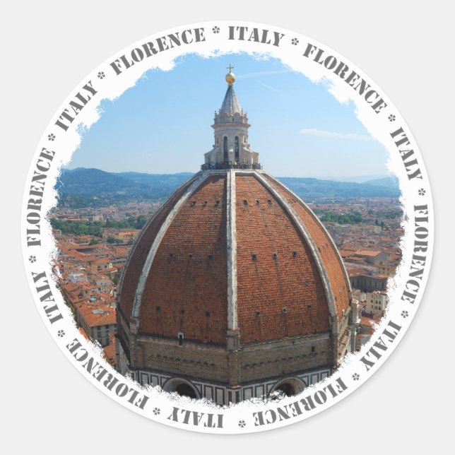 Adesivo Vinheta redonda Florence Duomo (Frente)