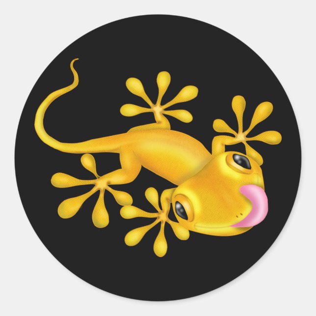 Adesivo Vinheta redonda Gecko Amarelo (Frente)