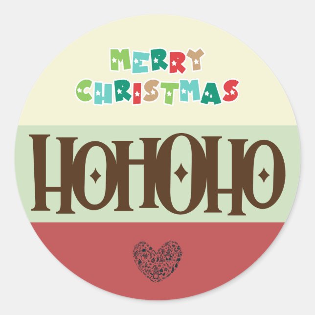 Adesivo Vinheta redonda Ho Ho de Natal Moderno (Frente)