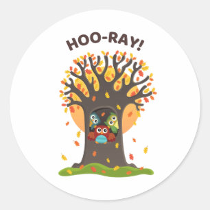 Adesivo Vinheta redonda Hoo-Ray Pun