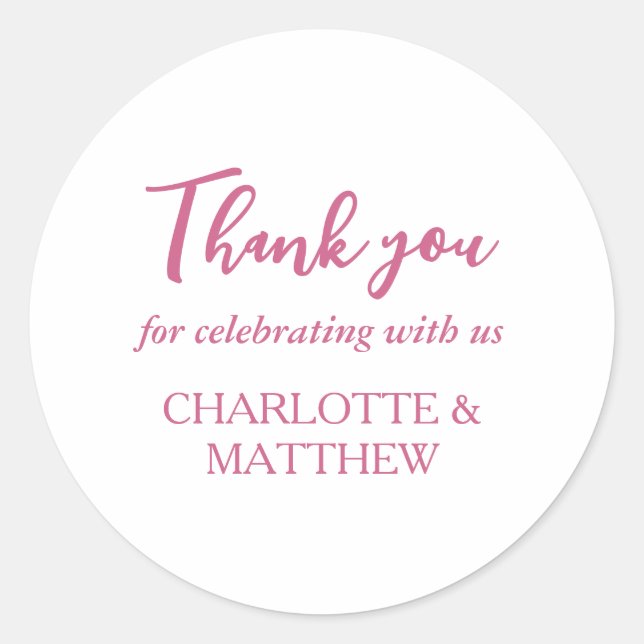 Adesivo Vinheta redonda Magenta e branca (Frente)