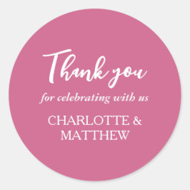 Adesivo Vinheta redonda Magenta e branca