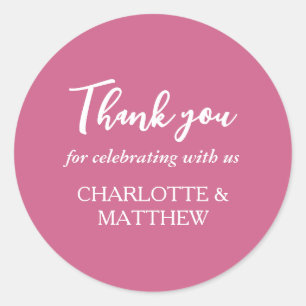 Adesivo Vinheta redonda Magenta e branca