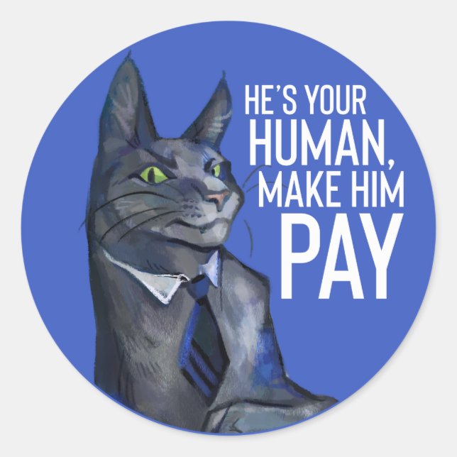 Adesivo Vinheta Redonda Meow Puffytail (Frente)