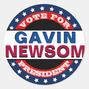 Adesivo Vinheta redonda Modelo clássico Gavin Newsom
