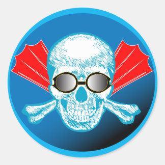 Adesivo Vinheta redonda natação