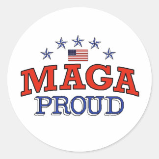 Adesivo Vinheta redonda orgulhosa de MAGA