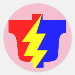 Adesivo Vinheta redonda PLA rosa, desenhada pelo Chade