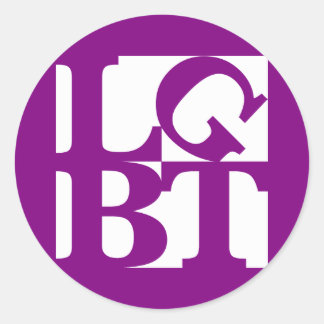 Adesivo Vinheta redonda Pop branco LGBT