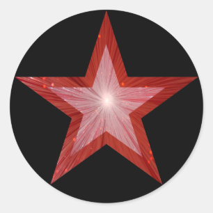 Adesivo Vinheta redonda Red Star preta