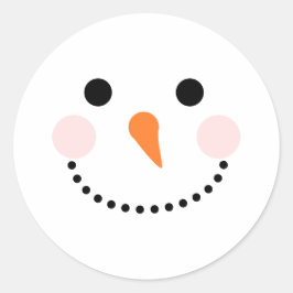 Adesivo Vinheta-redonda-redonda de envelope Snowman Face