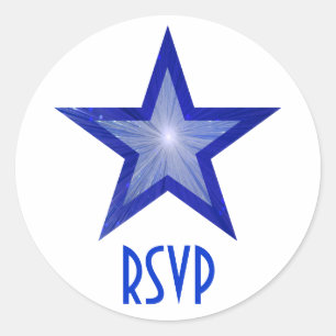 Adesivo Vinheta redonda RSVP Blue Star Escuro branco