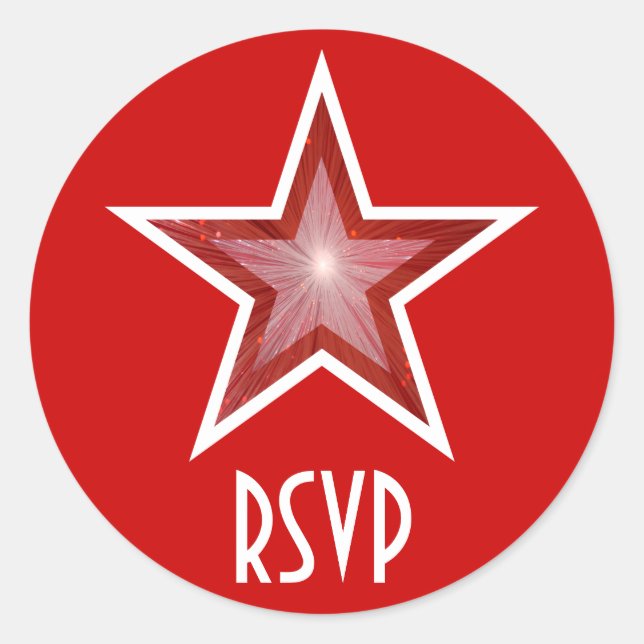 Adesivo Vinheta redonda RSVP Red Star (Frente)