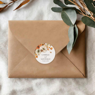 Adesivo Vinheta Redonda Rustic Fall Pumpkin