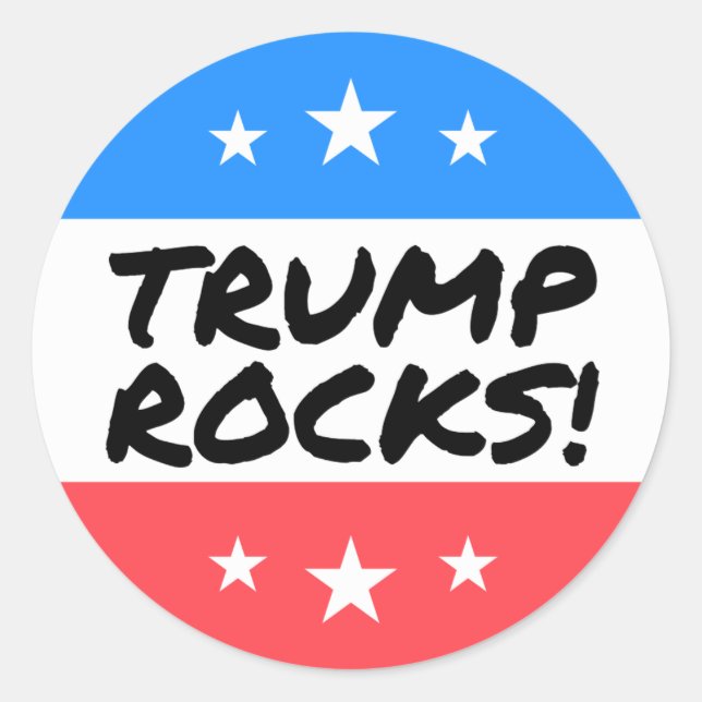 Adesivo Vinheta redonda TRUMP ROCKS (Frente)