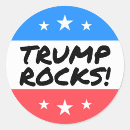 Adesivo Vinheta redonda TRUMP ROCKS