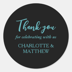 Adesivo Vinheta redonda turquesa e castigo preto