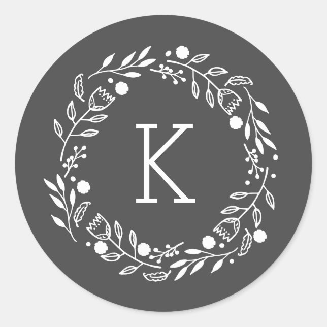 Adesivo Vinheta redonda Whimsy Wreath (Frente)