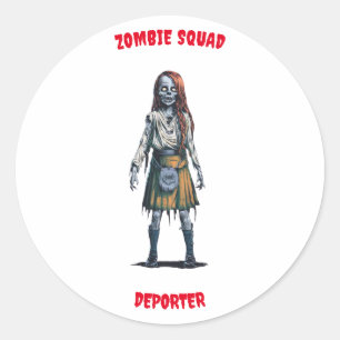Adesivo Vinheta Redonda Zombie Squad Deporter