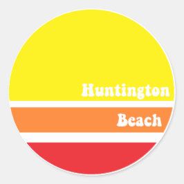 Adesivo Vinheta retro de praia de Huntington