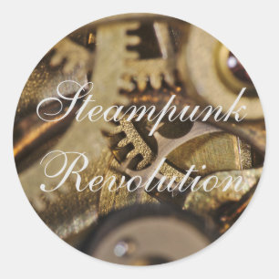 Adesivo Vinheta: Revolução Steampunk. Mecanismo de monit
