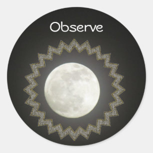 Adesivo Vinheta (rnd) - Lua / Observar
