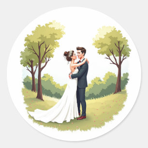 Adesivo Vinheta Romântica de Casamento