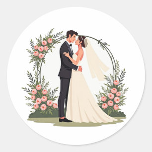 Adesivo Vinheta Romântica de Casamento