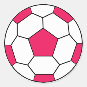 Adesivo Vinheta rosa de esfera de futebol